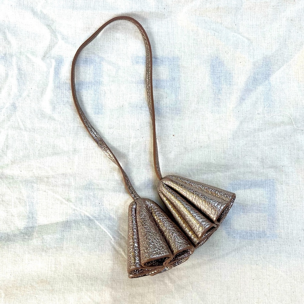 EUC MZ Wallace bag accessory/charm - dusty gold mushrooms.
